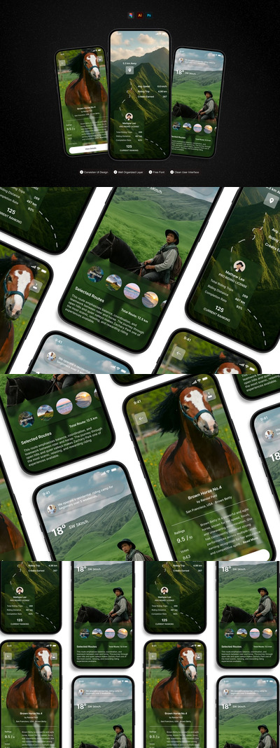 骑马 – 移动应用 UI 套件