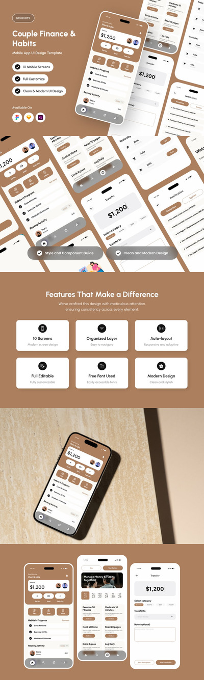 Couplio – 触觉情侣金融科技应用用户界面