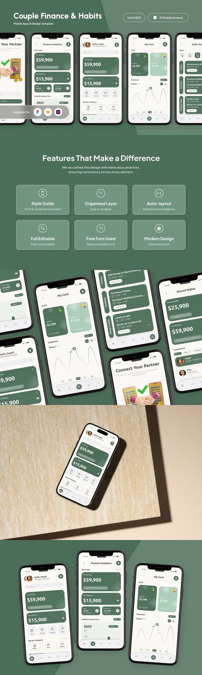 Pigora – 情侣理财习惯应用用户界面