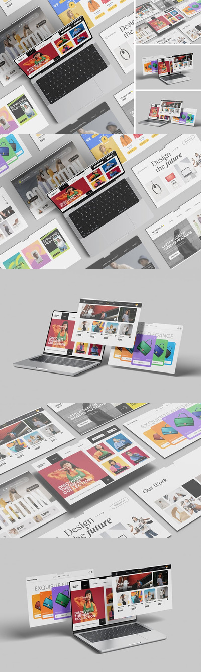 高质量笔记本电脑屏幕网站模型