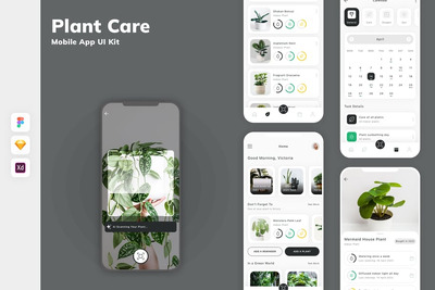 植物护理移动应用 UI 套件