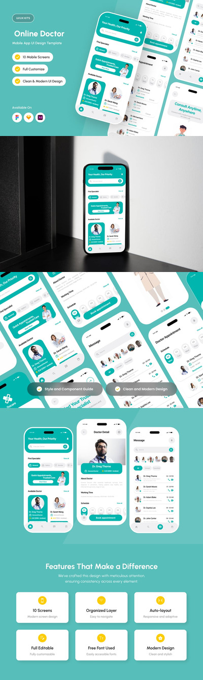 Docare – 在线医生应用设计模板