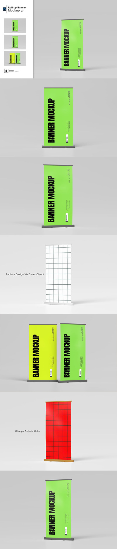 高质量逼真卷轴式横幅模型