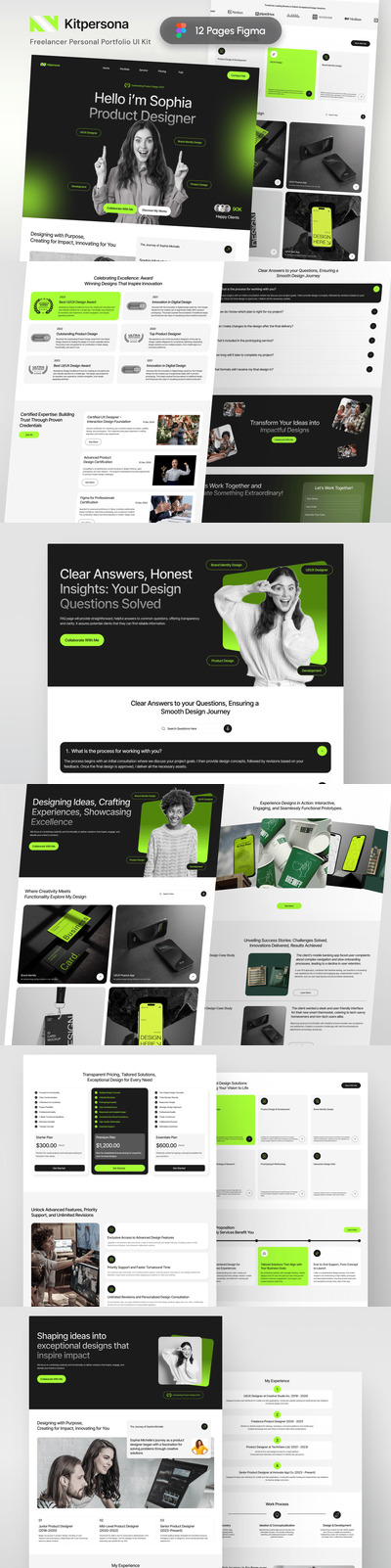 KitPersona – 自由职业者作品集 UI 套件