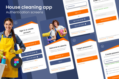 家政服务应用身份验证用户界面屏幕