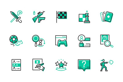 爱好与娱乐 – 线条设计图标集