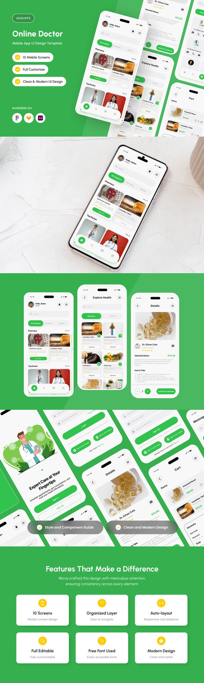 CareGuard – 在线医生应用设计模板