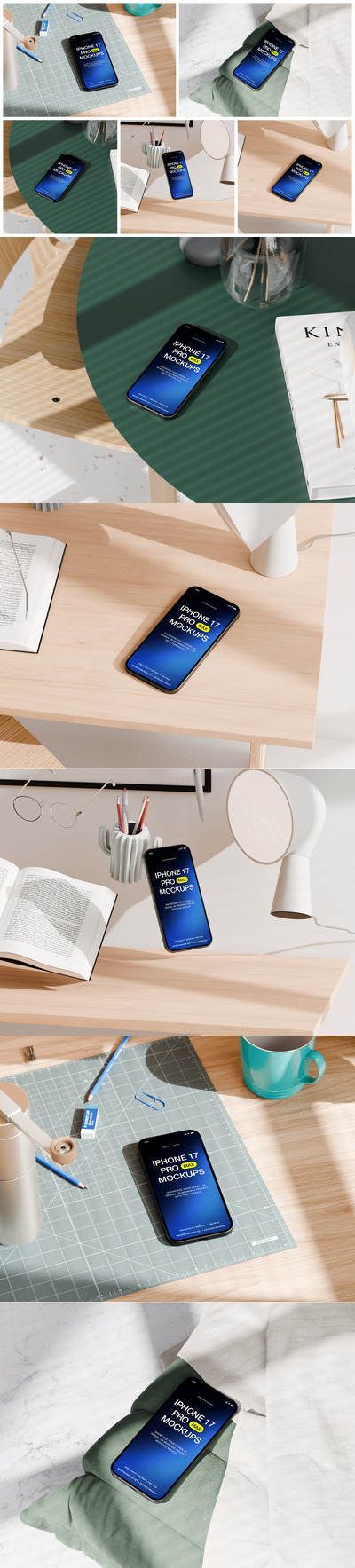 风格化的家居和工作空间 iPhone 17 Pro Max 模型