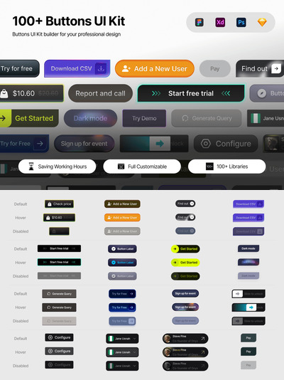 Bli – 技术类按钮 UI 套件组件
