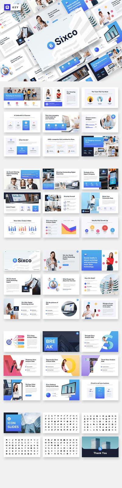 Sixco – 社交媒体营销主题演讲模板