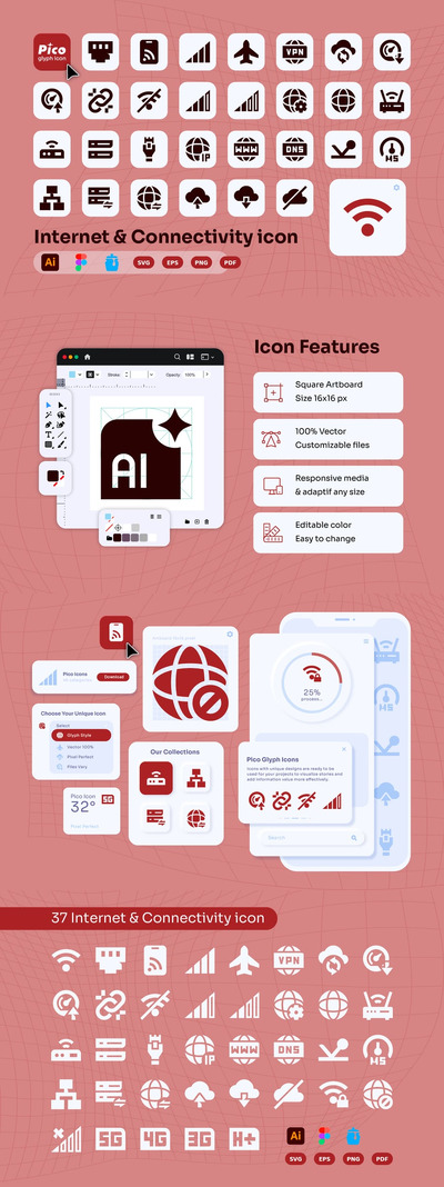 互联网和连接图标