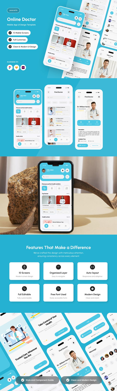 Healvora – 在线医生应用设计模板