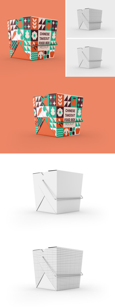 中式外卖盒模型