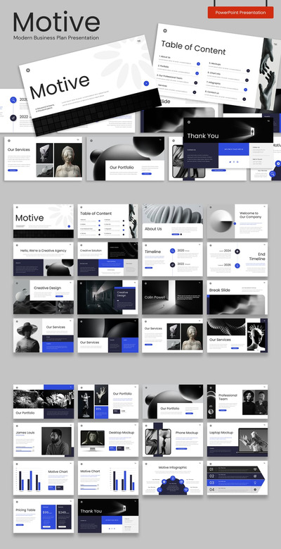 动机 – 现代商业计划 PowerPoint