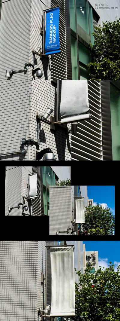 竖式横幅旗帜模型