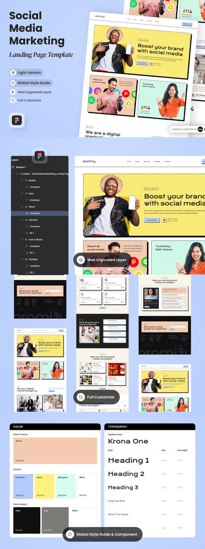 Promify – 社交媒体营销落地页