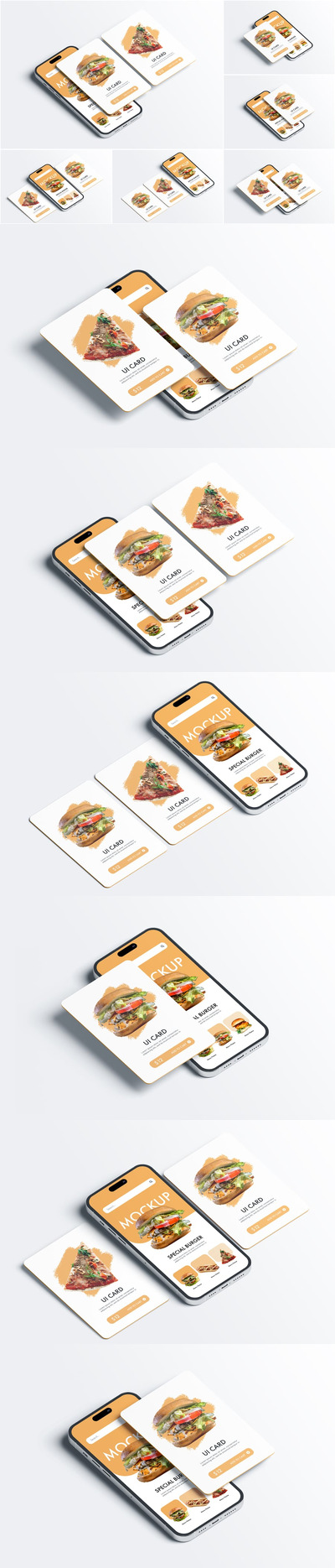 带UI卡片的手机屏幕模型