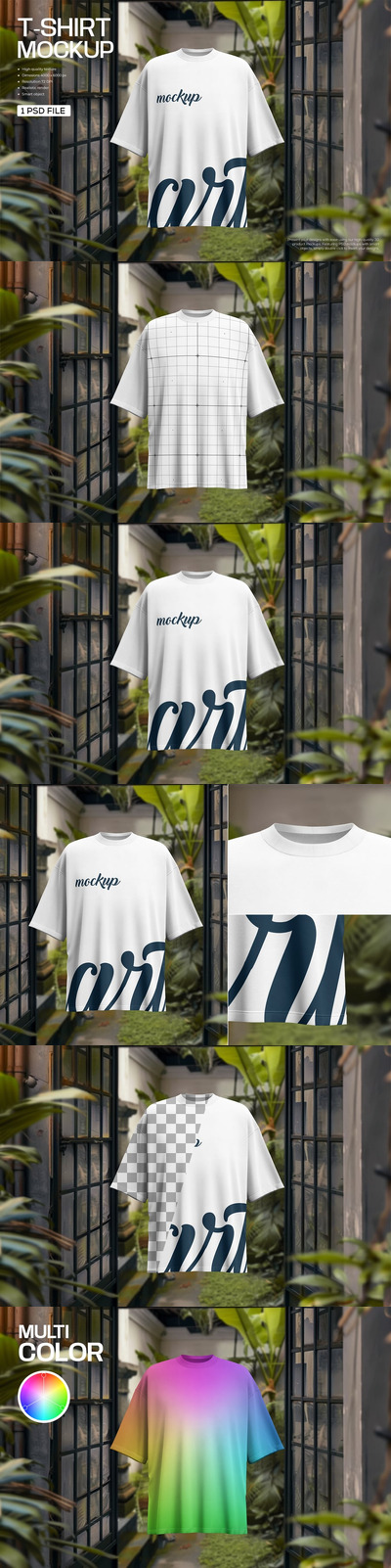 白色半袖T恤样机（带背景）