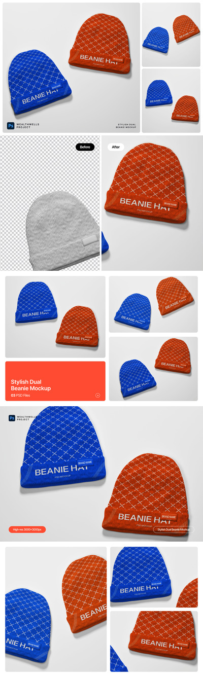 时尚双层针织帽