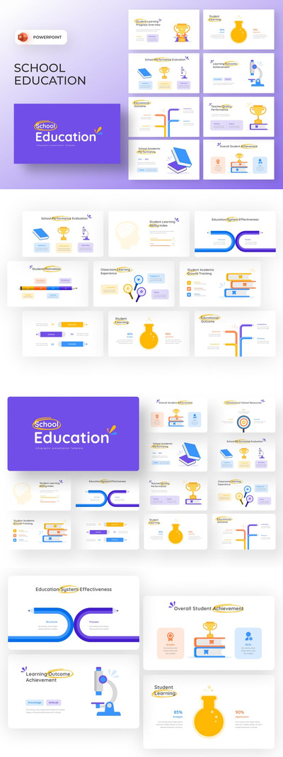 教育信息图表 PowerPoint