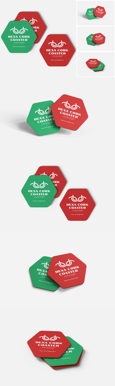 六边形软木杯垫模型