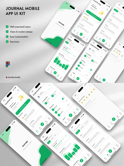 Journal 移动应用 UI 套件