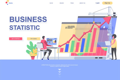 商业统计着陆页模板