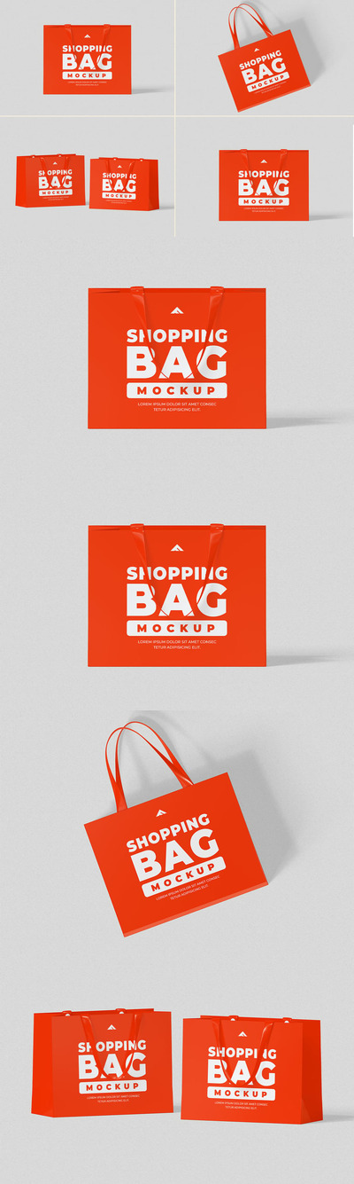 橙色购物袋样机