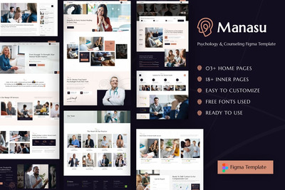 Manasu – 心理学与治疗 Figma 模板