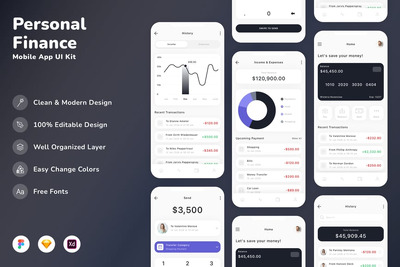 个人理财移动应用 UI 套件