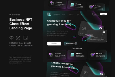 FBN Dark 数字加密钱包着陆页设计