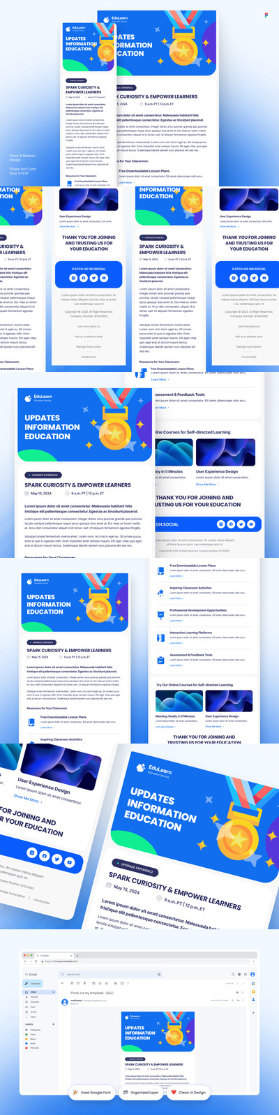EduLearn 教育资讯电子邮件简讯 UI 套件