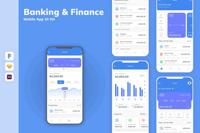 银行与金融移动应用 UI 套件