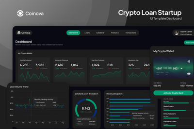 Coinova – 加密货币贷款初创公司仪表盘 Figma