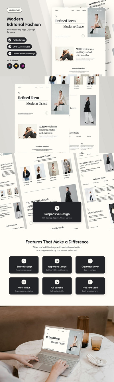 Aureo – 现代时尚杂志落地页