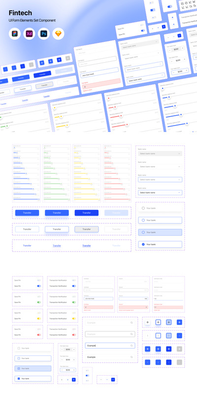 财务表单构建器元素 UI 套件