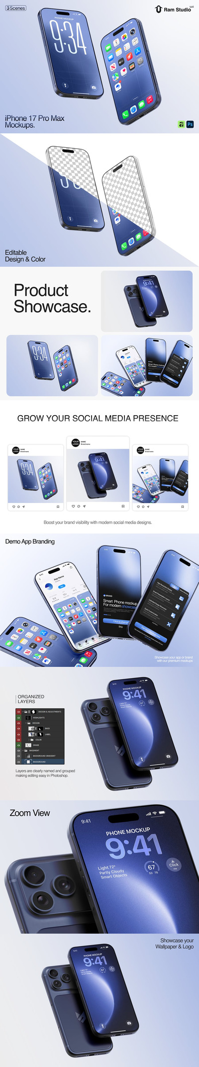 逼真的 iPhone 17 Pro 模型