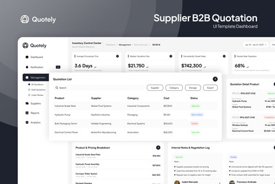 Quotely – 供应商 B2B 报价管理页面
