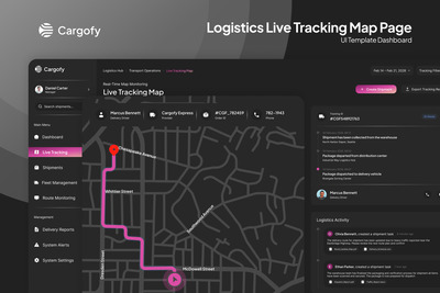 Cargofy – 物流实时追踪地图页面 Figma