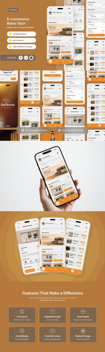 OldTechie – 复古科技电商 UI 套件