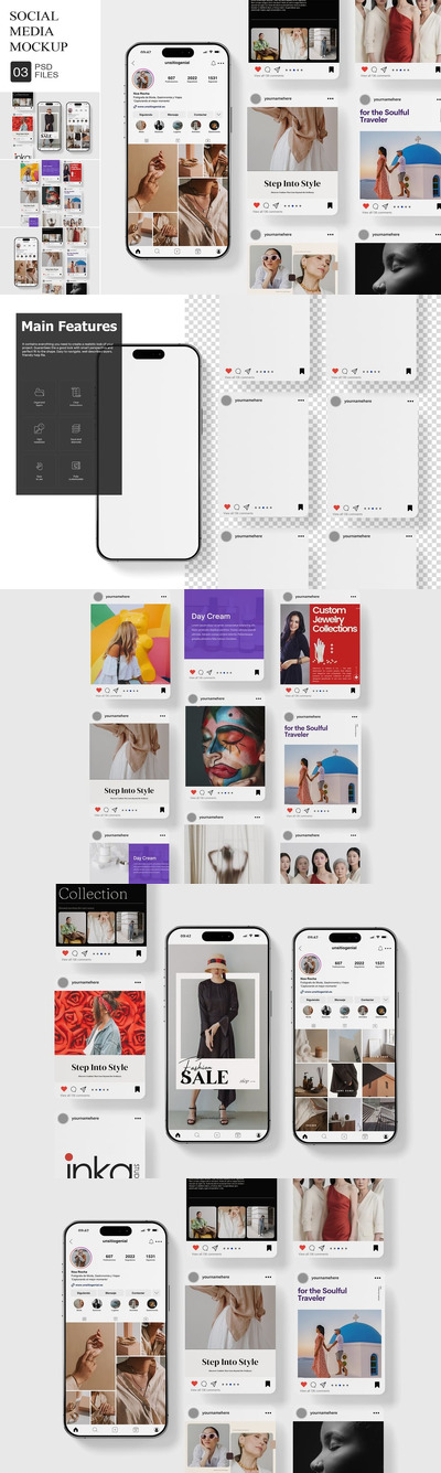 高质量优雅的 Instagram 社交媒体模型
