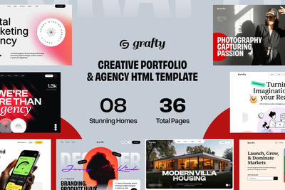 Grafty创意机构及作品集HTML5模板