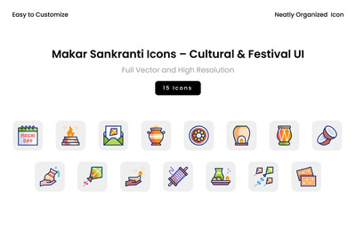 Makar Sankranti 图标 – 文化与节日用户界面