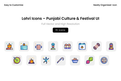 Lohri 图标 – 旁遮普文化和节日 UI