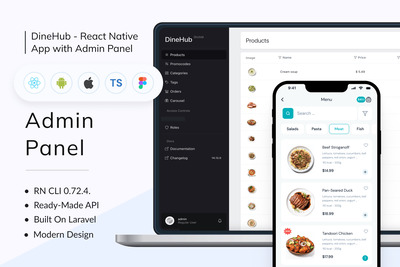 DineHub – 带后端的食品配送应用程序