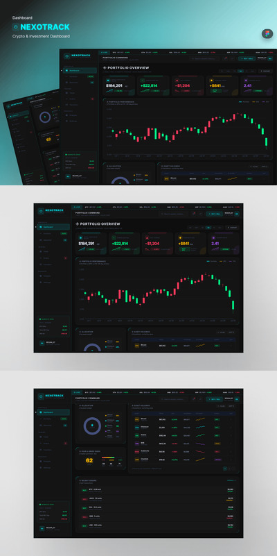 NexoTrack 加密货币投资管理后台 Figma