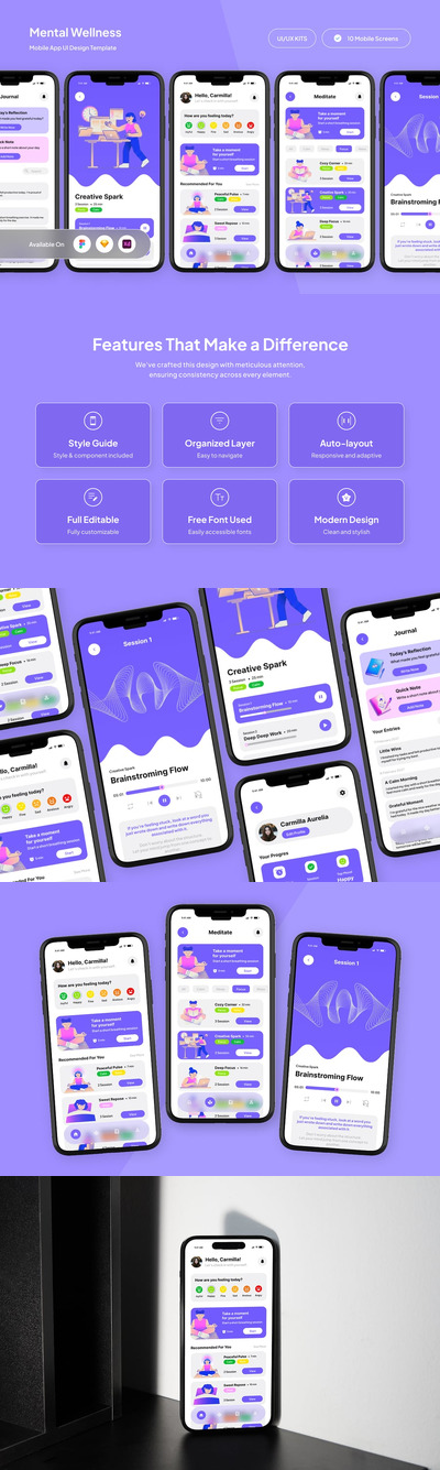 Bloomy – 平静健康应用 UI 套件