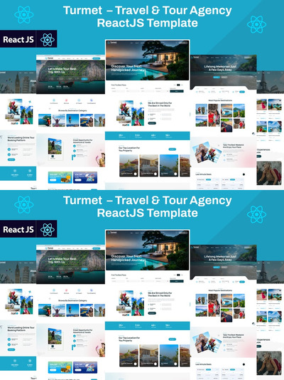 旅游代理 ReactJS 模板 – Turmet