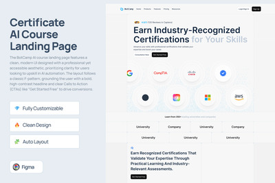 人工智能课程证书登录页面 – BotCamp