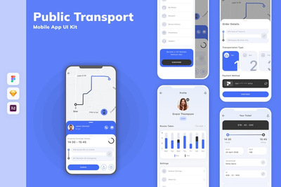 公共交通移动应用 UI 套件
